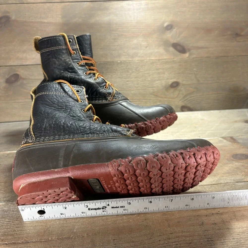 Ll bean duck boots womens size 7 shoes brown bison leather waterproof hunting